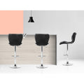 Artiss Bar Stools 4x Gas Lift Leather Seat Black