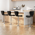 Artiss Bar Stools 4x Gas Lift Leather Seat Black