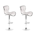 Artiss 2x Bar Stools Gas Lift White Leather Seat