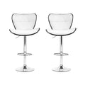 Artiss 2x Bar Stools Gas Lift White Leather Seat