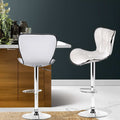 Artiss 2x Bar Stools Gas Lift White Leather Seat
