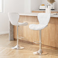 Artiss 2x Bar Stools Gas Lift White Leather Seat