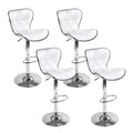 Artiss 4x Bar Stools Gas Lift Leather White Seat