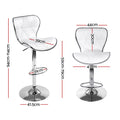 Artiss 4x Bar Stools Gas Lift Leather White Seat