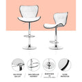 Artiss 4x Bar Stools Gas Lift Leather White Seat