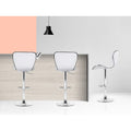 Artiss 4x Bar Stools Gas Lift Leather White Seat