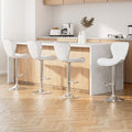 Artiss 4x Bar Stools Gas Lift Leather White Seat