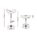 Artiss 2x Bar Stools Leather Gas Lift White Chair