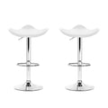 Artiss 2x Bar Stools Leather Gas Lift White Chair