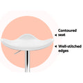 Artiss 2x Bar Stools Leather Gas Lift White Chair