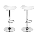 Artiss 2x Bar Stools Leather Gas Lift White Chair