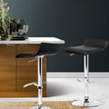 Artiss 2x Bar Stools Adjustable Gas Lift Chairs Black