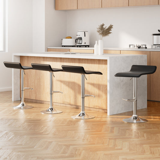 Artiss 4x Bar Stools Adjustable Gas Lift Black Chairs