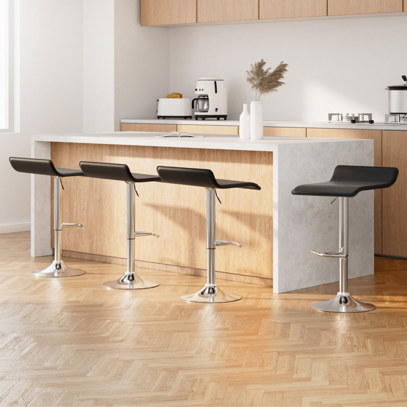 Artiss 4x Bar Stools Adjustable Gas Lift Black Chairs