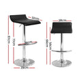 Artiss 4x Bar Stools Adjustable Gas Lift Black Chairs