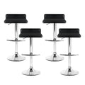 Artiss 4x Bar Stools Adjustable Gas Lift Black Chairs