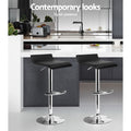 Artiss 4x Bar Stools Adjustable Gas Lift Black Chairs