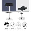 Artiss 4x Bar Stools Adjustable Gas Lift Black Chairs