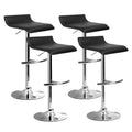 Artiss 4x Bar Stools Adjustable Gas Lift Black Chairs