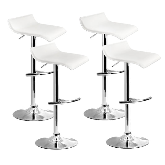 Artiss 4x Bar Stools White Adjustable Gas Lift Swivel Chairs