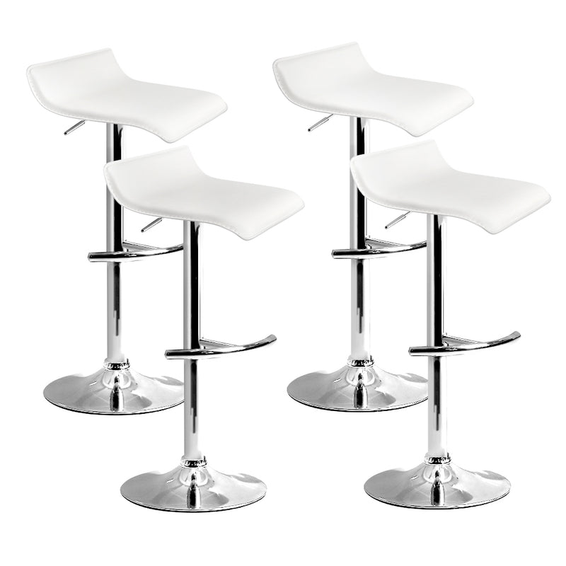 Artiss 4x Bar Stools White Adjustable Gas Lift Swivel Chairs