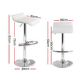 Artiss 4x Bar Stools White Adjustable Gas Lift Swivel Chairs