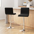 Artiss Bar Stools x2 Padded Leather Gas Lift Black
