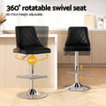 Artiss Bar Stool Swivel Adjustable Leather Black Bentwood
