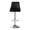 Artiss 2x Bar Stool Swivel Adjustable Wood Leather Black Kitchen