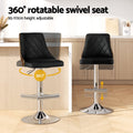 Artiss Bar Stool 4X Swivel Adjustable Kitchen Counter Leather Black