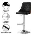 Artiss Bar Stool 4X Swivel Adjustable Kitchen Counter Leather Black