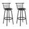 Artiss 2x Swivel Bar Stools Padded Leather Metal