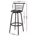 Artiss 2x Swivel Bar Stools Padded Leather Metal