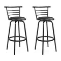 Artiss 2x Swivel Bar Stools Padded Leather Metal