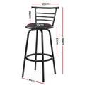 Artiss 2x Swivel Bar Stools Padded Leather Metal