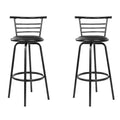 Artiss 2x Swivel Bar Stools Padded Leather Metal