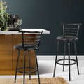 Artiss 2x Swivel Bar Stools Padded Leather Metal