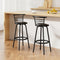 Artiss 2x Swivel Bar Stools Padded Leather Metal