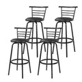 Artiss 4x Bar Stools Swivel Leather Padded Metal