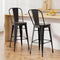 Artiss Metal Bar Stools Wooden Seat Retro x2