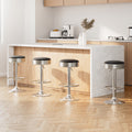 Artiss Bar Stools x4 Leather Padded Gas Lift Silver