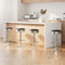 Artiss Bar Stools x4 Leather Padded Gas Lift Silver