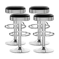 Artiss Bar Stools x4 Leather Padded Gas Lift Silver
