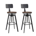 Artiss Bar Stools x2 Vintage Metal Kitchen Counter Chairs
