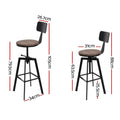 Artiss Bar Stools x2 Vintage Metal Kitchen Counter Chairs