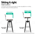 Artiss 3x Bar Stool Swivel Industrial Counter Barstools 63-79cm Seat Height Adjustable Metal Legs