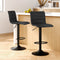 Artiss Bar Stools Gas Lift Linen Fabric Black x2