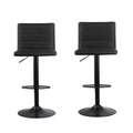 Artiss Bar Stools Gas Lift Linen Fabric Black x2