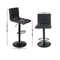 Artiss 4x Bar Stools Gas Lift Linen Fabric Black