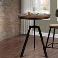 Artiss Bar Table 67-86cm Height Adjustable Round Brown